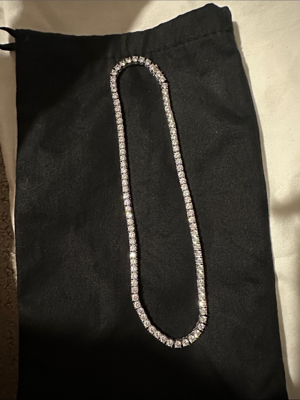 Classic Silver-Tone Clear Crystal Tennis Necklace - Elegant Women Jewelry
